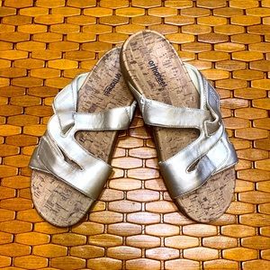 Orthaheel Vionic Sandals Slip On Gold SZ 10